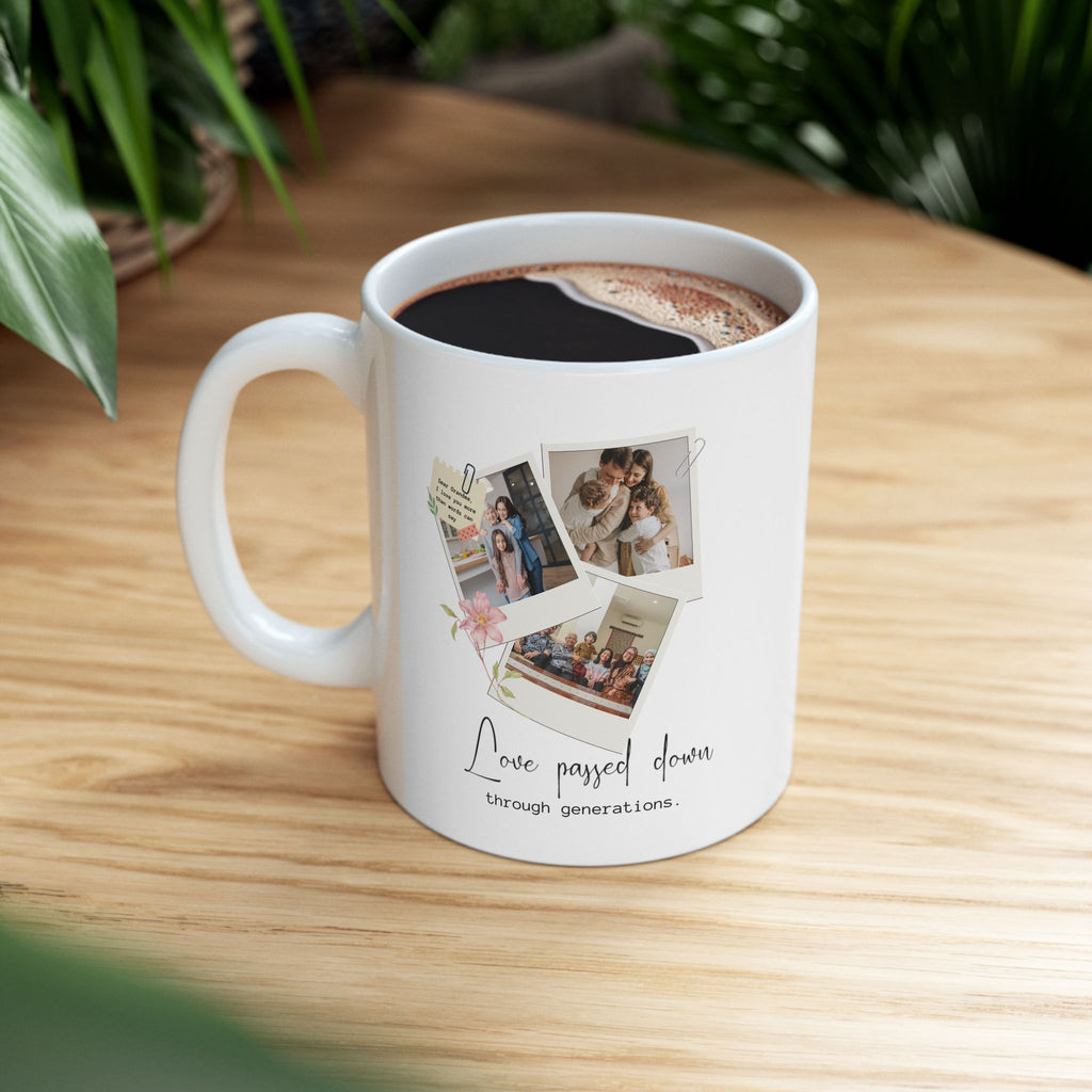Personalized Family Photo Mug – Custom Picture Collage Gift for Mom, Grandma Gift, Love Passed Down Through Generations Mug