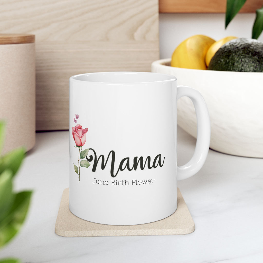 Personalized Birth Flower Mug for Mom | Custom Mama Gift, Personalized birth flower mug for Mom with a beautiful watercolor flower. Choose her birth month for a meaningful Mama gift.
