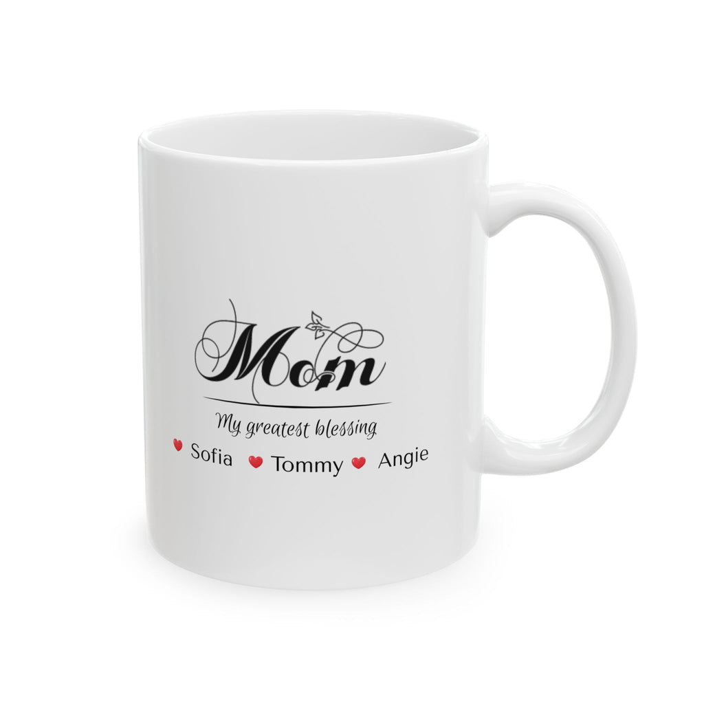 Personalized Mom Mug with Kids Names – My Greatest Blessing Coffee Mug | Custom Mother’s Day Gift for Mom