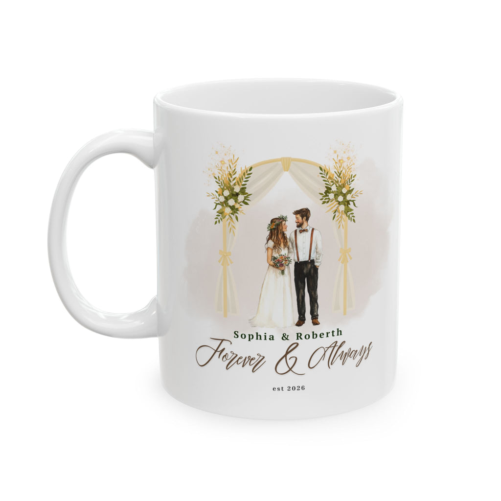 Personalized Floral Journey Mug – Custom Couple Names & Year, Wedding, Anniversary & Birthday Gift (11oz & 15oz)