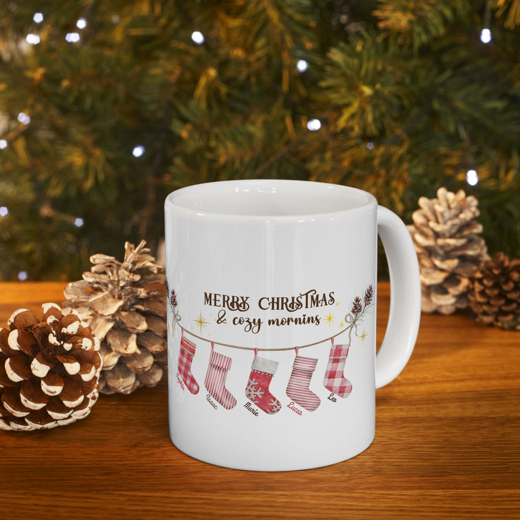 Personalized Christmas Family Mug | Custom Name Holiday Coffee Cup