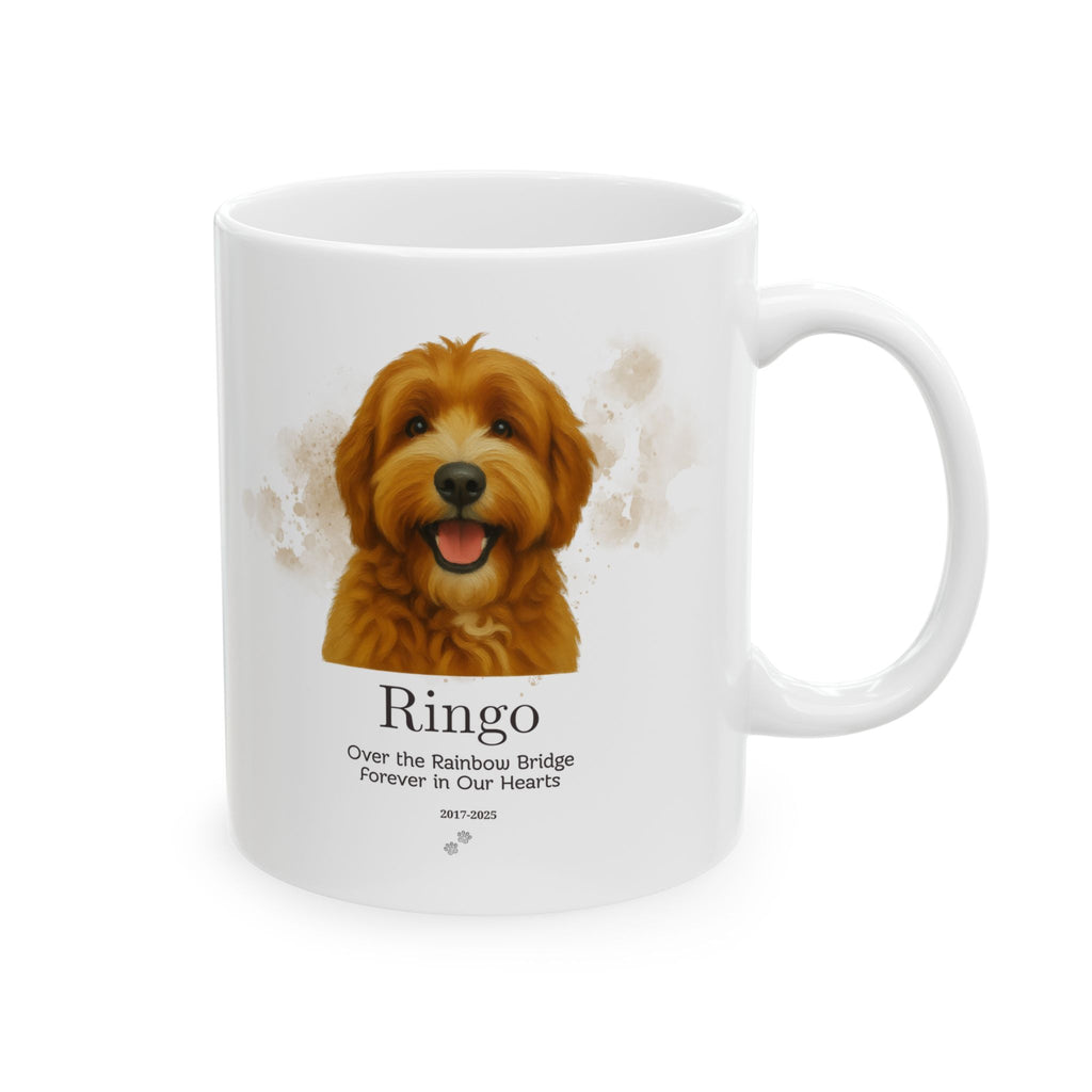 Custom Pet Memorial Mug, Personalized Dog Loss Gift, Rainbow Bridge Mug, Custom Pet Portrait Mug, Forever in Our Hearts, Dog Remembrance Gift