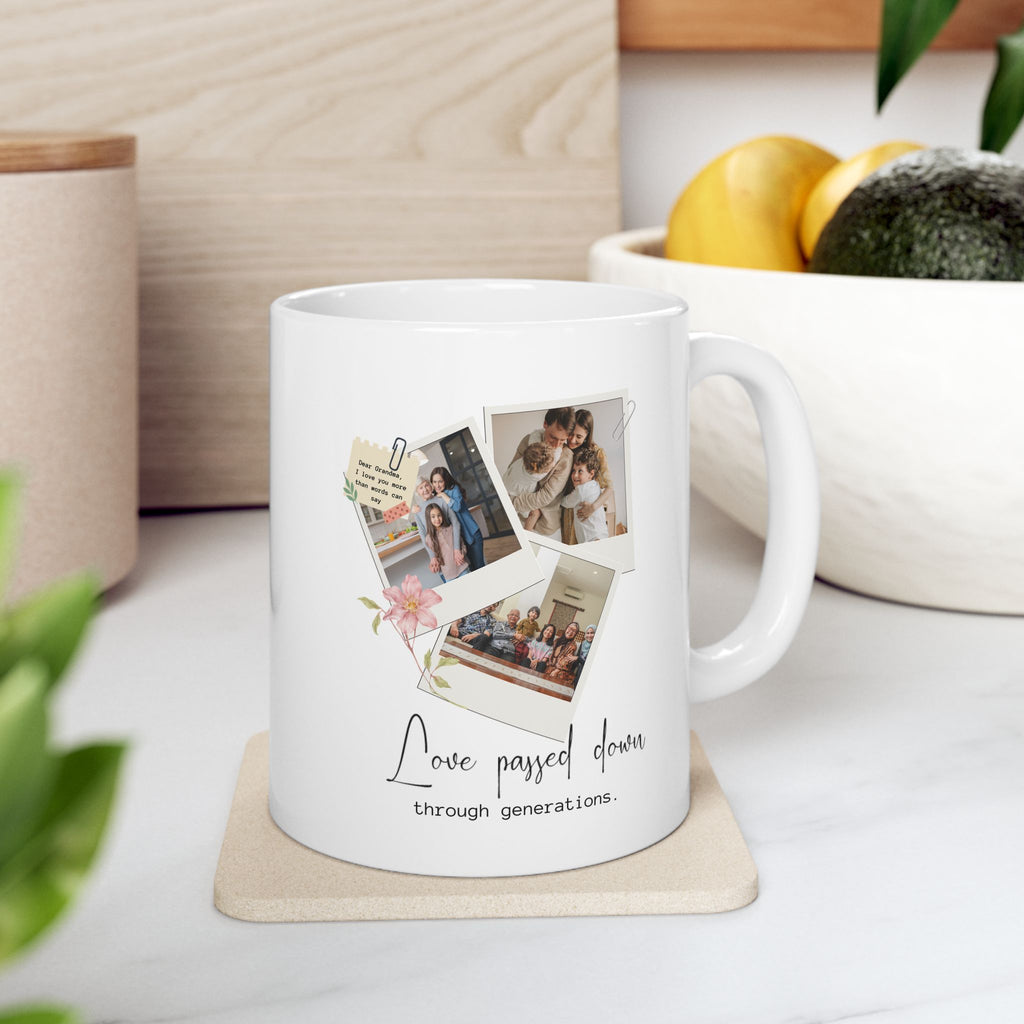 Personalized Family Photo Mug – Custom Picture Collage Gift for Mom, Grandma Gift, Love Passed Down Through Generations Mug