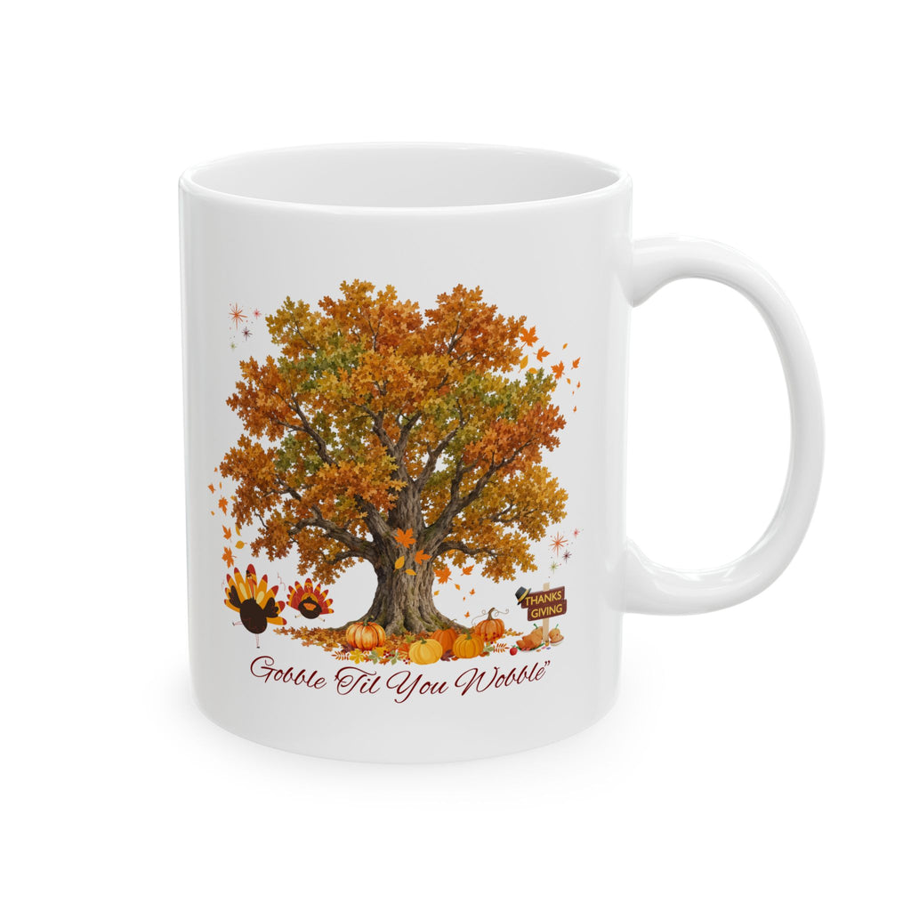 Thanksgiving Coffee Mug – Gobble Til You Wobble Fall Mug, Autumn Thanksgiving Gift
