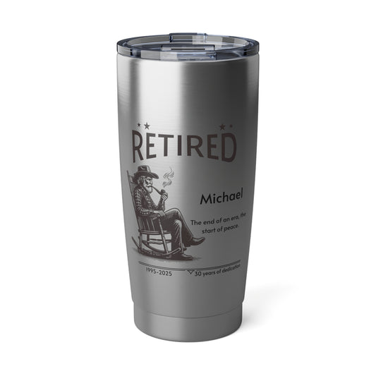 Personalized Retirement Tumbler 20oz – Custom Name & Years | Retirement Gift for Men
