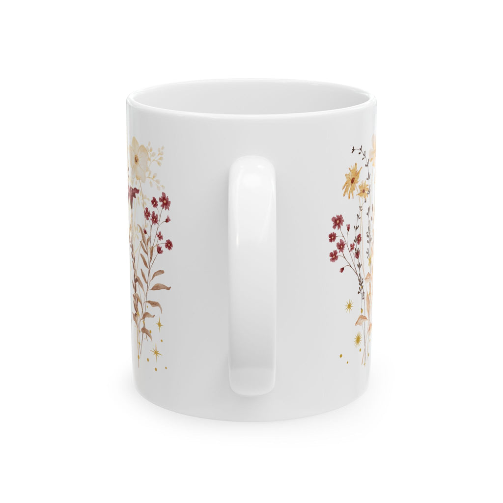 Vintage Floral Mug – Aesthetic Coffee Mug, Elegant Botanical Design, Gift for Her, Cozy Home Decor