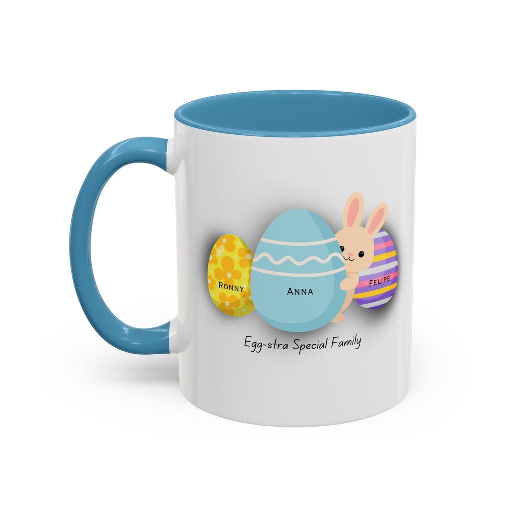 Personalized Easter Family Mug – Custom Egg Name Mug with Bunny | Egg-stra Special Family Gift for Mom or Parents