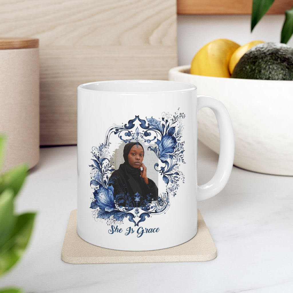 # Product Title  Personalized Christian Mug for Women, She Is Grace Faith Mug