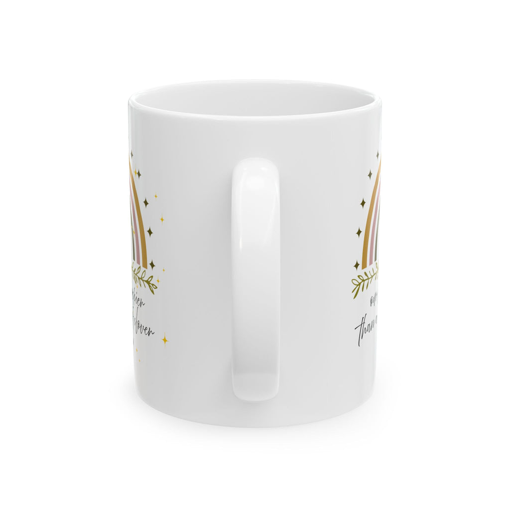 Personalized Vintage Rainbow Clover Mug – “Our Love Is More Lucky Than the Clover Leaf” – Custom Name & Year Gift – Lucky St. Patrick’s Day Mug