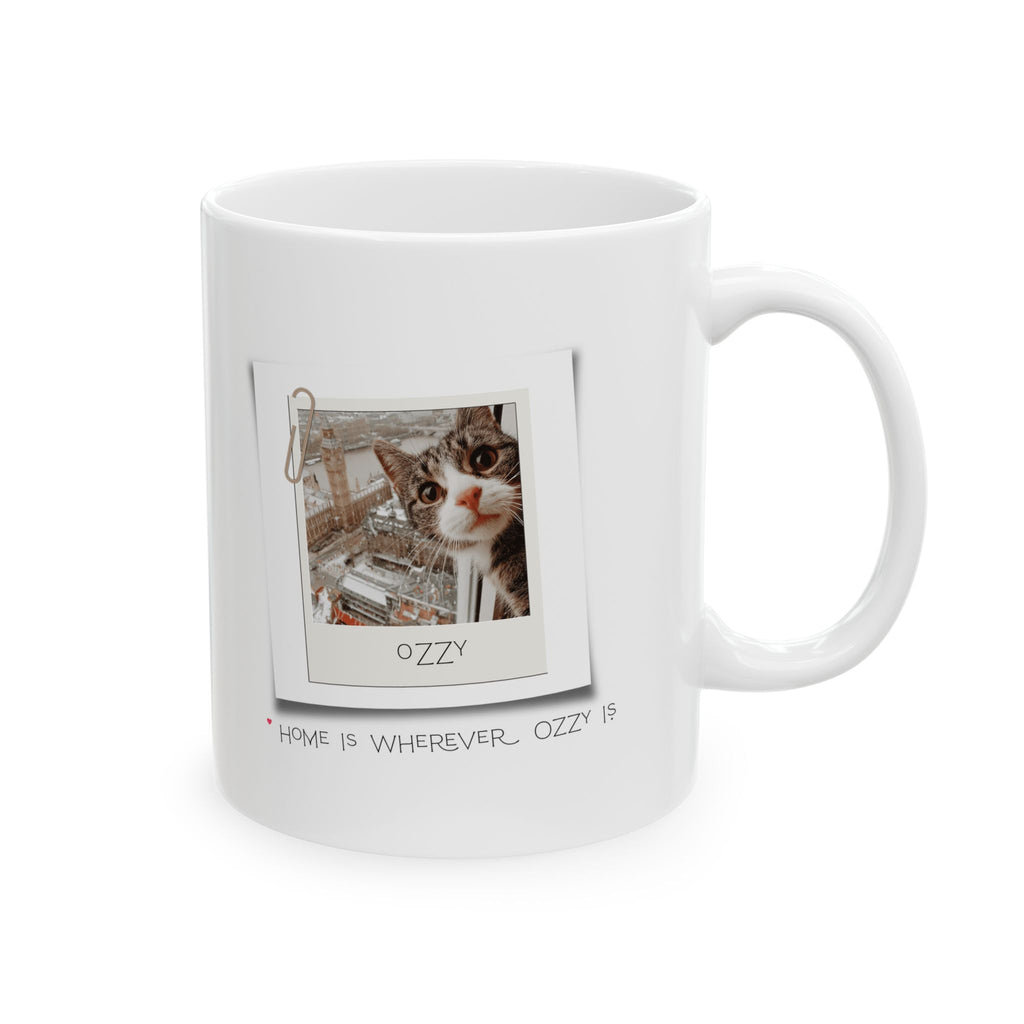 Personalized Pet Photo Mug – Home Is Wherever Your Cat Is | Custom Cat Lover Gift