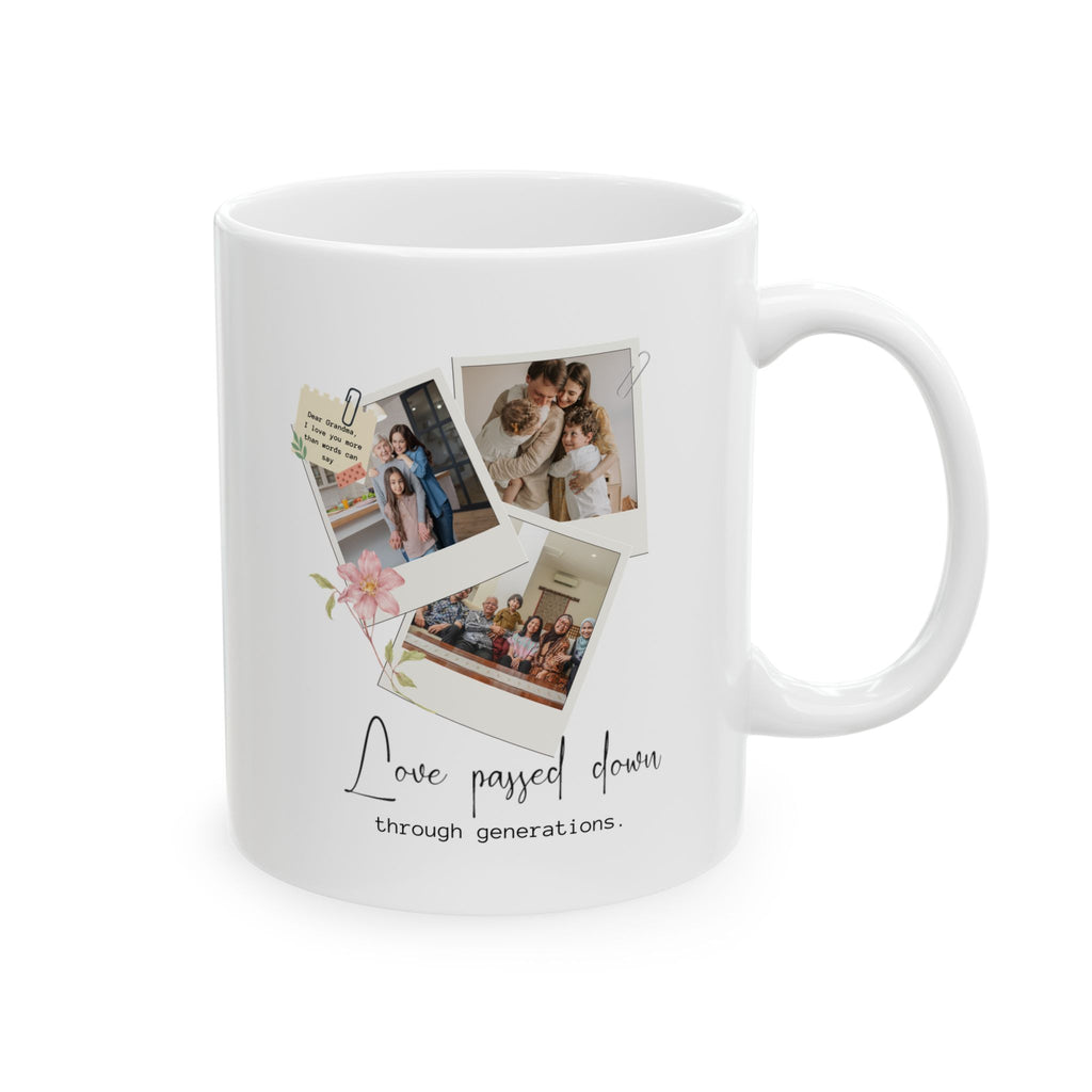 Personalized Family Photo Mug – Custom Picture Collage Gift for Mom, Grandma Gift, Love Passed Down Through Generations Mug