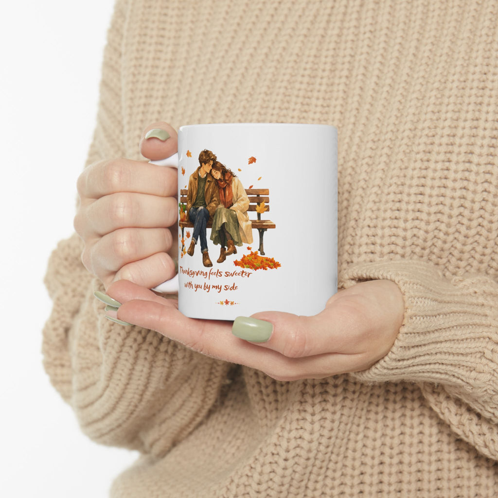thanksgiving Couple Coffee Mug – Thanksgiving Feels Sweeter With You, Fall Love Mug,hanksgiving Couple Mug | Fall Love Coffee Mug