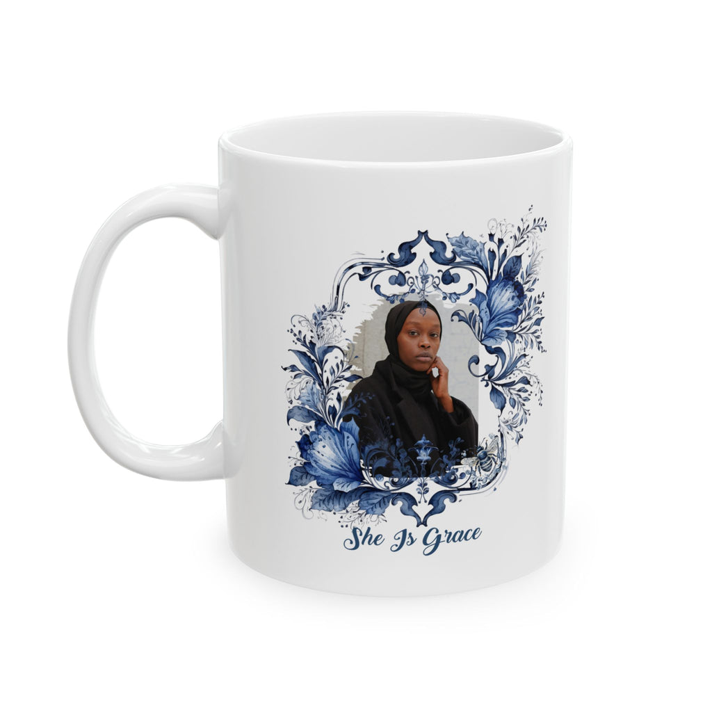 # Product Title  Personalized Christian Mug for Women, She Is Grace Faith Mug