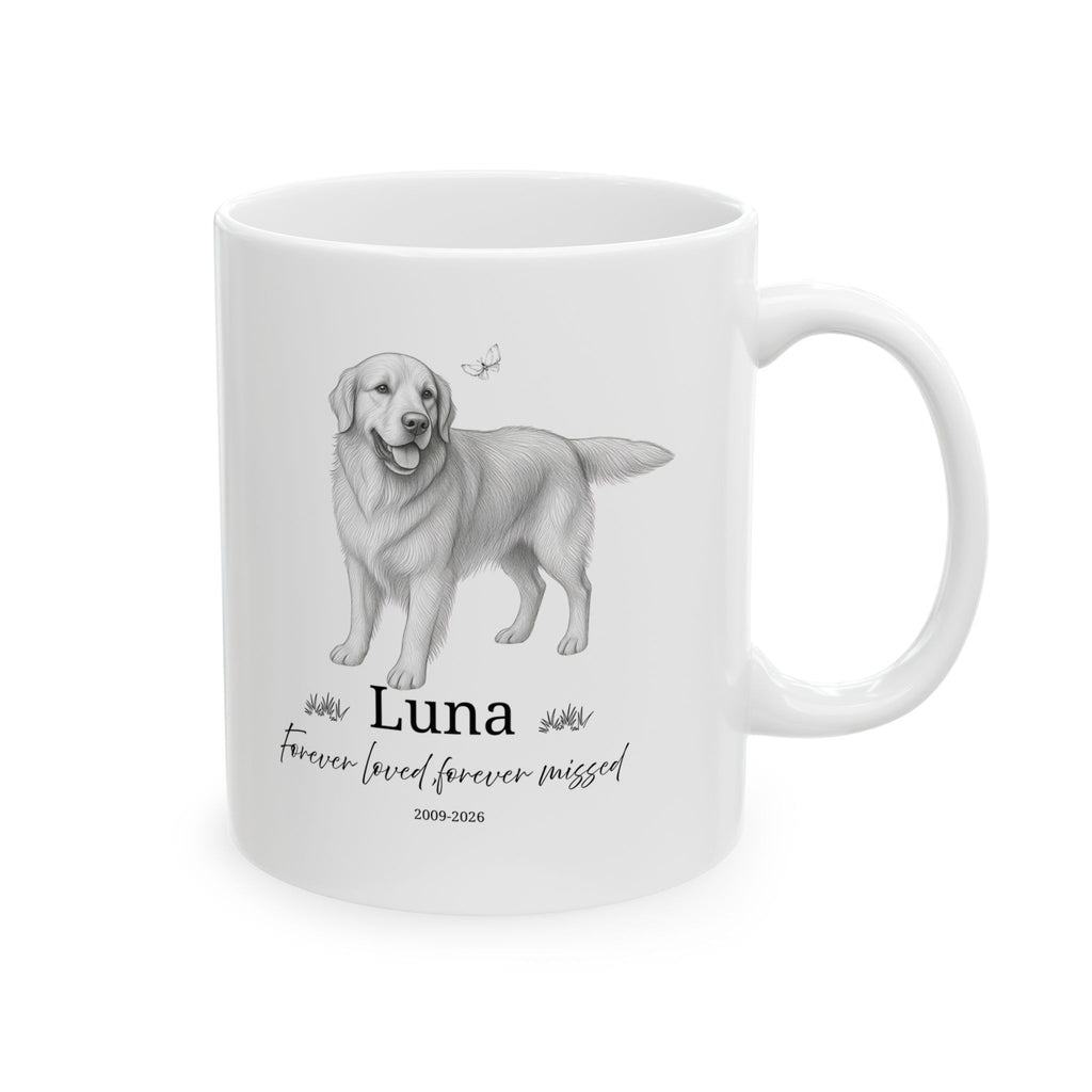 Custom Pet Memorial Mug, Personalized Dog Loss Gift, Pet Remembrance Mug, Custom Dog Portrait Mug, Forever Loved Never Forgotten, Sympathy Gift for Dog Lover