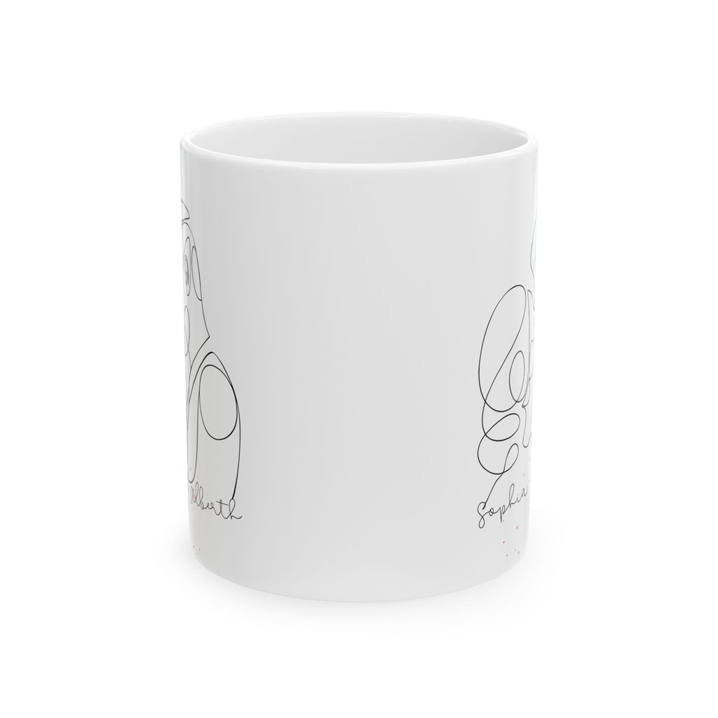 Personalized Line Art Couple Mug with Intertwined Names | Romantic Anniversary Gift