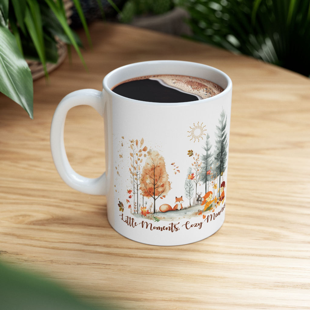 Fall Mug, Autumn Leaves & Cozy Memories | Cute Woodland Coffee Cup