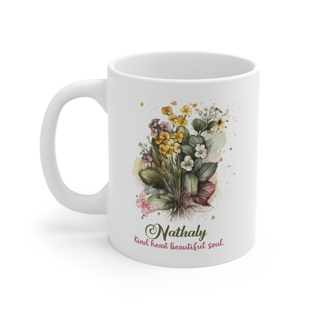 Personalized Floral Name Mug | Custom Watercolor Flower Coffee Mug | Unique Gift for Her | Birthday Mother's Day Gift