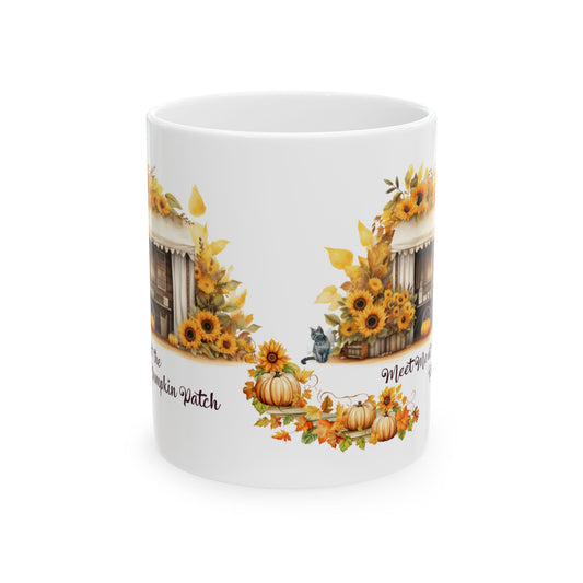 Meet Me at the Pumpkin Patch Mug | Cozy Fall Coffee Mug | Farmhouse Autumn Pumpkin Cup | Sunflower Harvest Gift