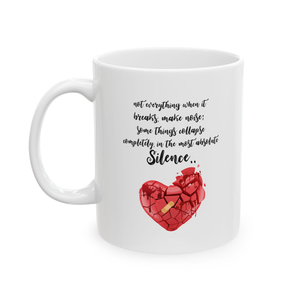 Broken Red Heart Mug – Emotional Quote Coffee Mug, Love & Healing Gift for Valentine’s Day, Anniversary, Birthday or Wedding