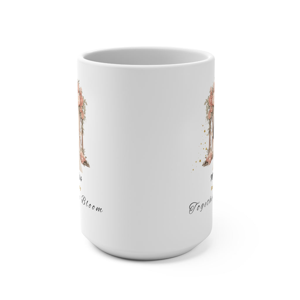Personalized “Together We Bloom” Mug – Custom Couple Names & Year, Wedding & Anniversary 15oz Ceramic Coffee Mug