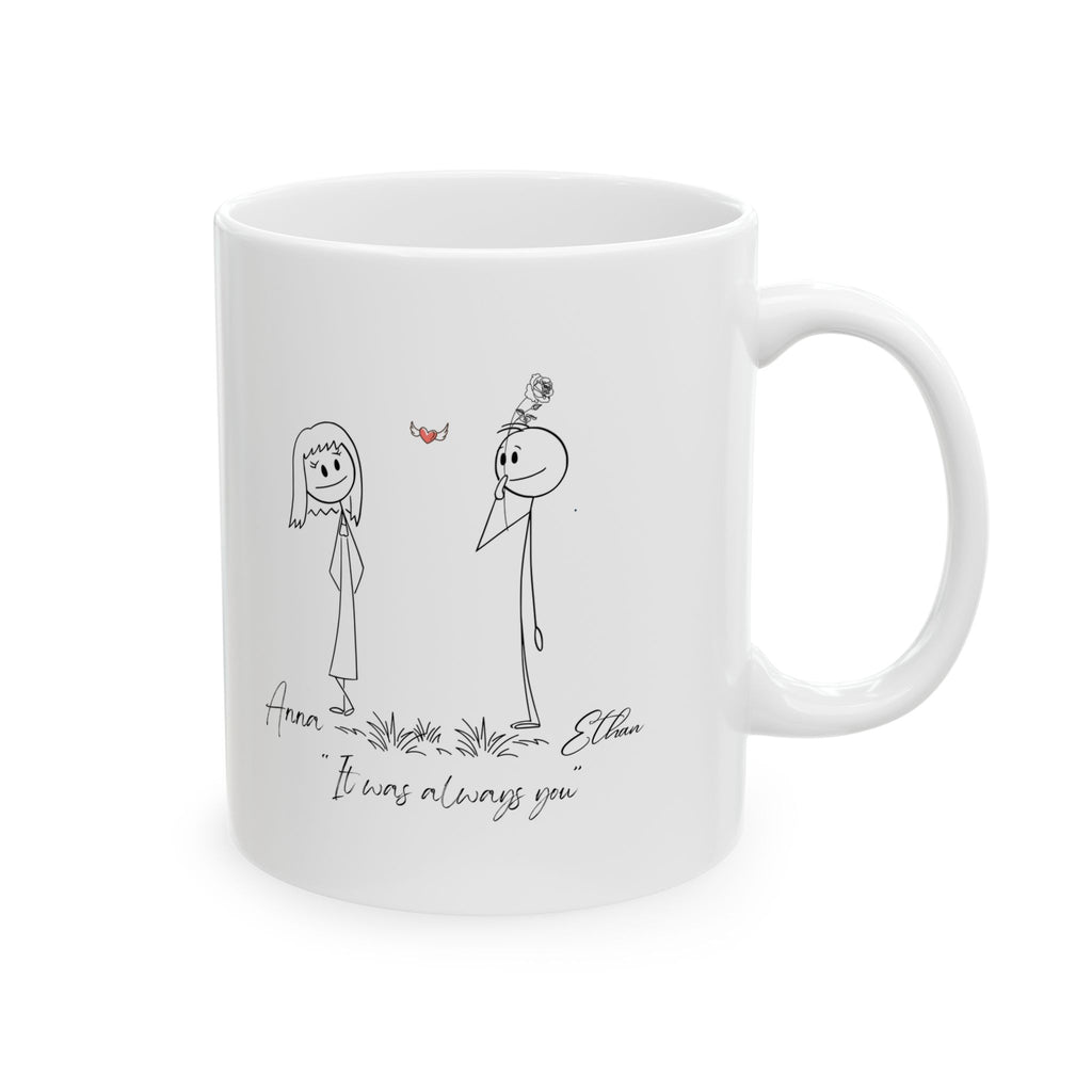 Personalized Couple Mug with Names, It Was Always You Mug, Custom Anniversary Gift, Romantic Coffee Cup for Him Her, Boyfriend Girlfriend Gift