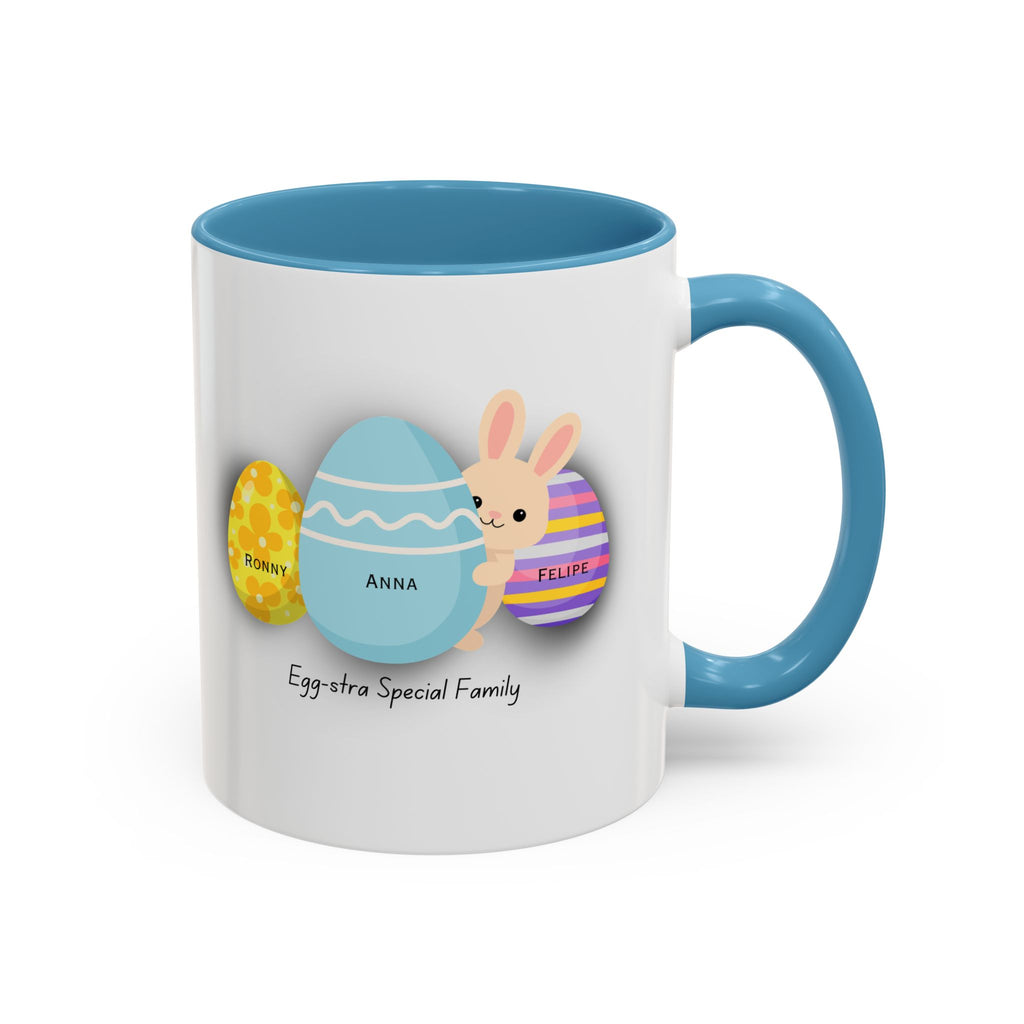 Personalized Easter Family Mug – Custom Egg Name Mug with Bunny | Egg-stra Special Family Gift for Mom or Parents