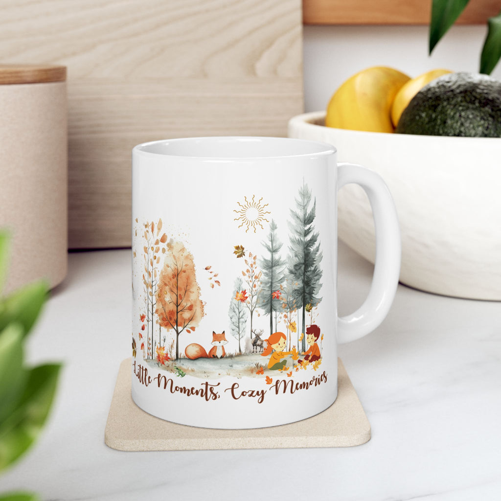 Fall Mug, Autumn Leaves & Cozy Memories | Cute Woodland Coffee Cup