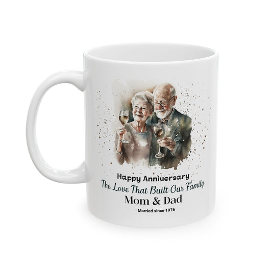 Personalized Anniversary Mug for Parents – Custom Mom & Dad Wedding Gift