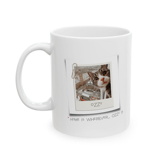 Personalized Pet Photo Mug – Home Is Wherever Your Cat Is | Custom Cat Lover Gift