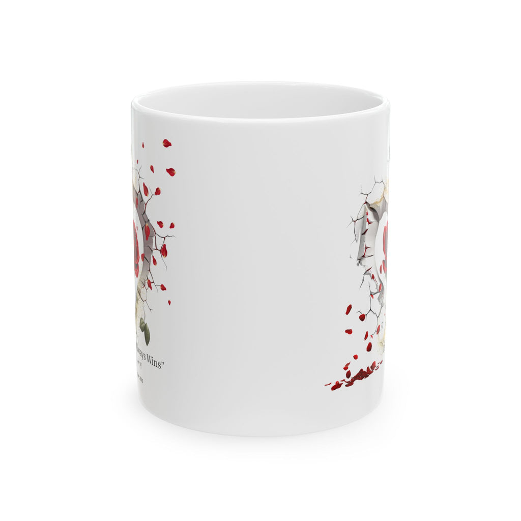 Personalized 3D Broken Wall Rose Mug with Gold Accents – Custom Initials & Est Year – Romantic Gift for Couples