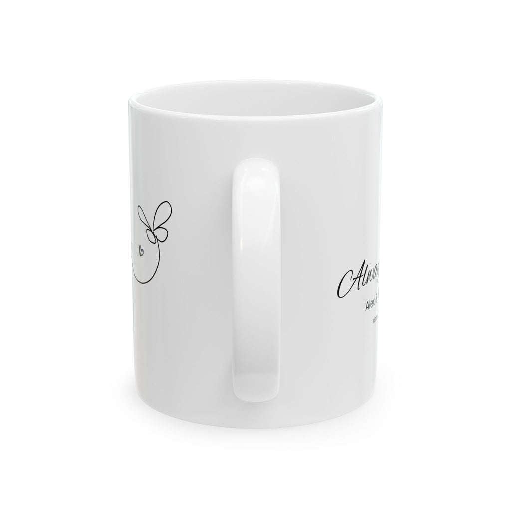 Always You Personalized Couple Mug – Minimal Line Art Love Gift, Custom Names & Year, Anniversary & Valentine’s Day Mug