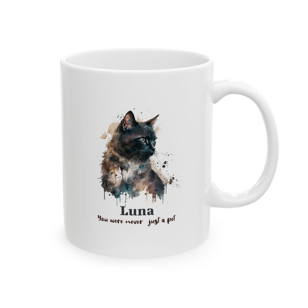 Personalized Cat Memorial Mug – Custom Pet Loss Gift with Name, Watercolor Cat Mug, Pet Remembrance Gift, Cat Lover Gift, Sympathy Gift