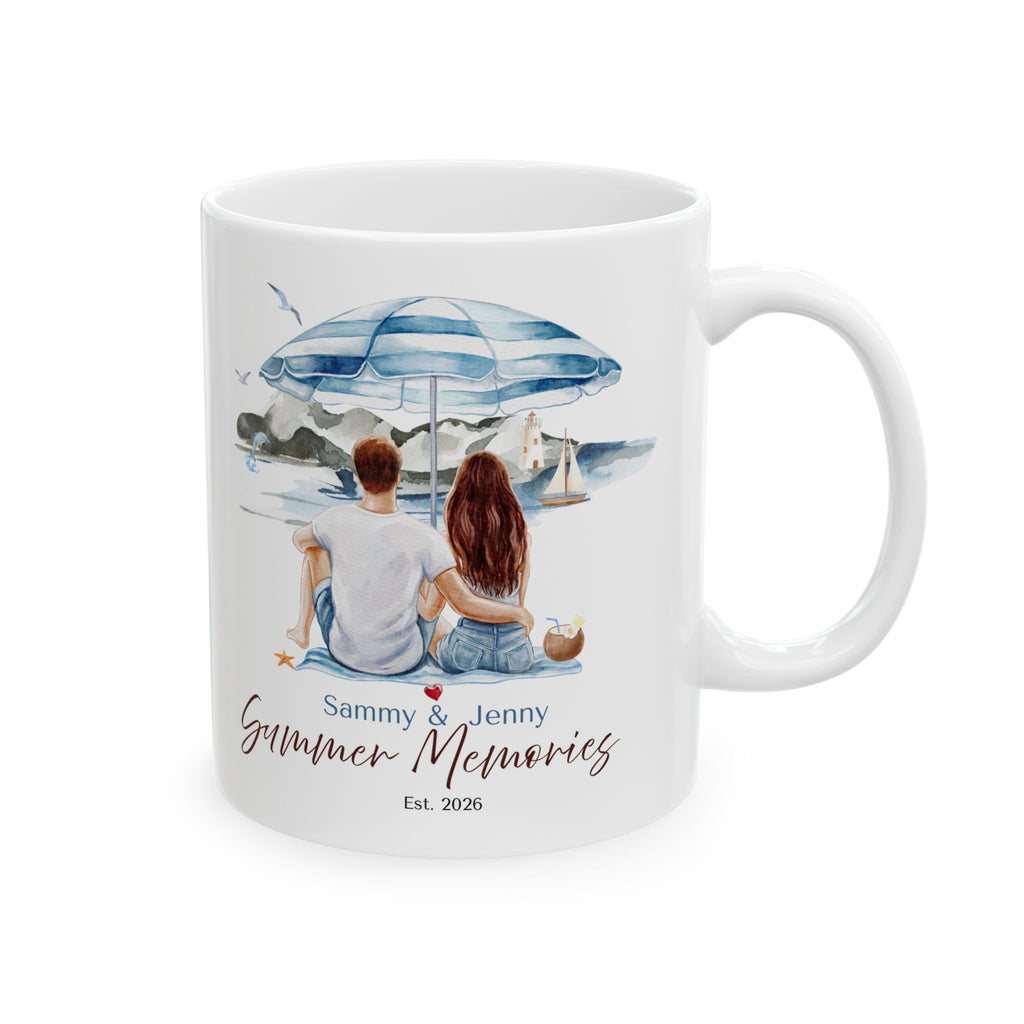 Personalized Couple Mug, Summer Memories Gift, Custom Beach Mug, Personalized Couple Mug | Summer Memories Beach Gift