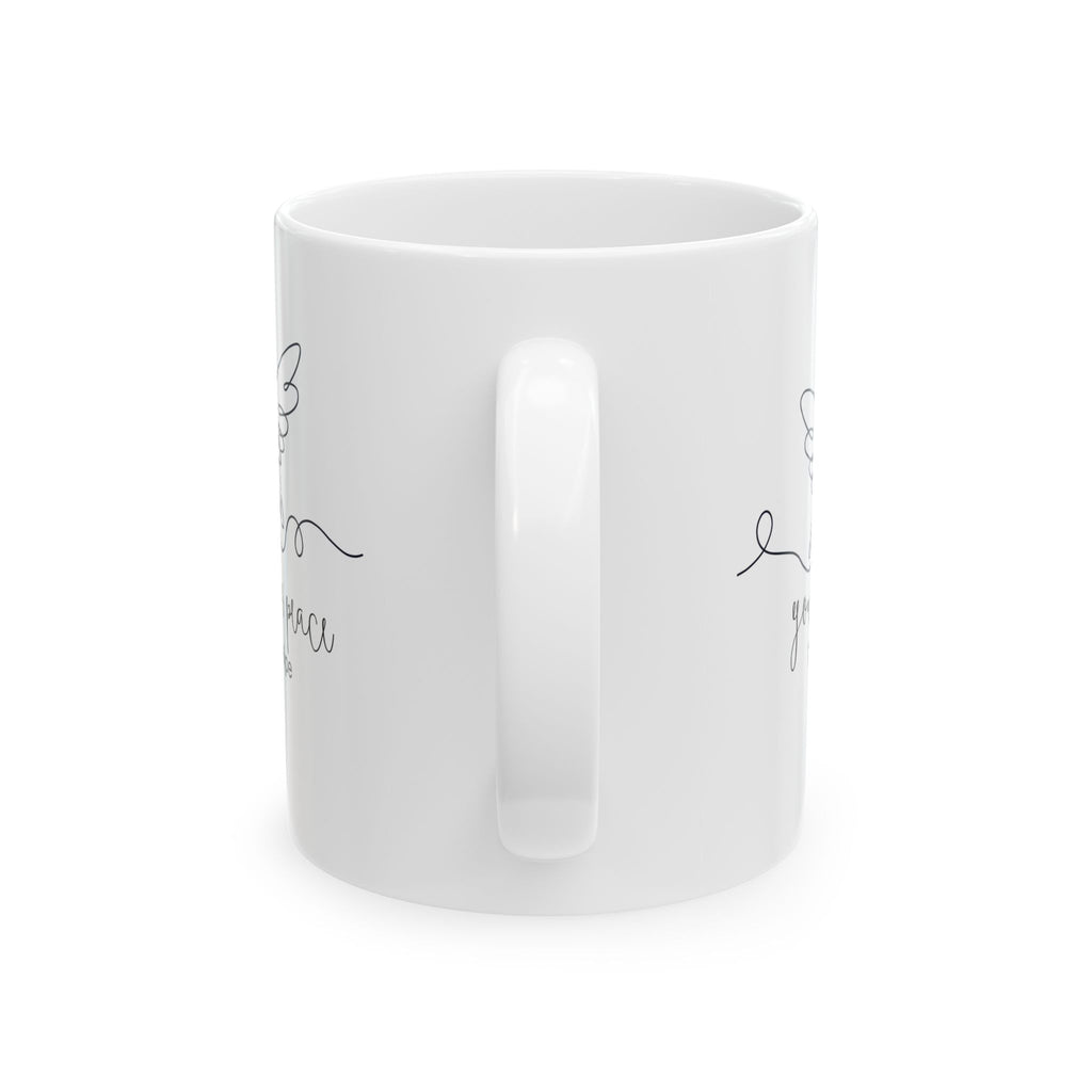 Personalized Dove Couple Mug – You Deserve Peace Line Art Love Mug with Names