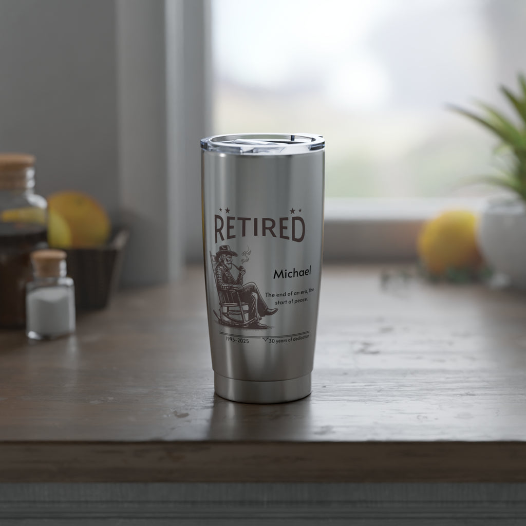 Personalized Retirement Tumbler – Rocking Chair Design