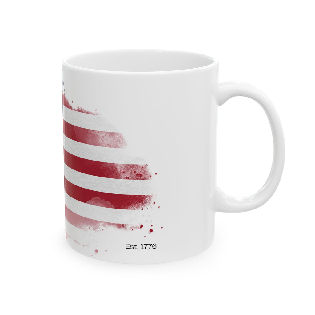 Cute Watercolor American Flag Mug – Patriotic Coffee Cup, Simple USA Design Gift