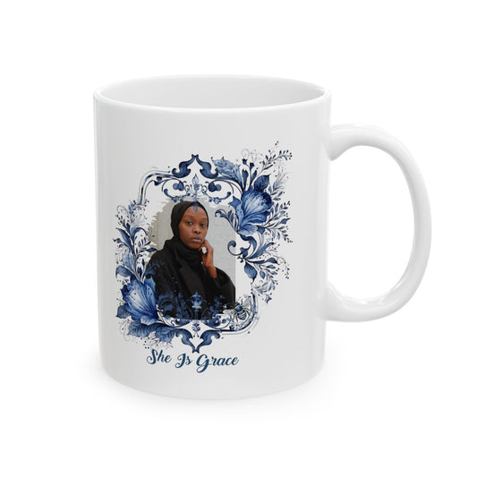 # Product Title  Personalized Christian Mug for Women, She Is Grace Faith Mug