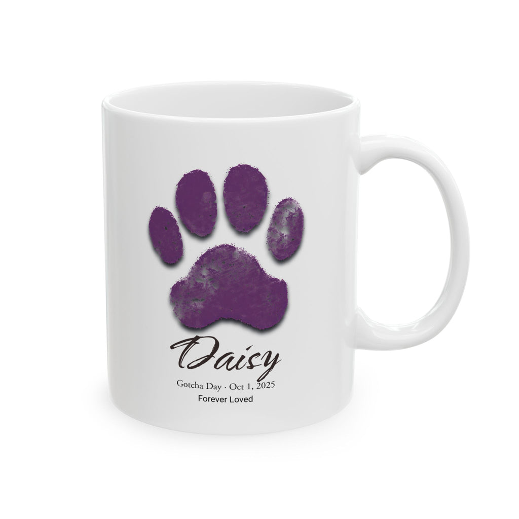 Personalized Paw Print Mug | Custom Pet Memorial Mug | Dog or Cat Remembrance Gift | Gotcha Day Coffee Mug | Pet Lover Gift