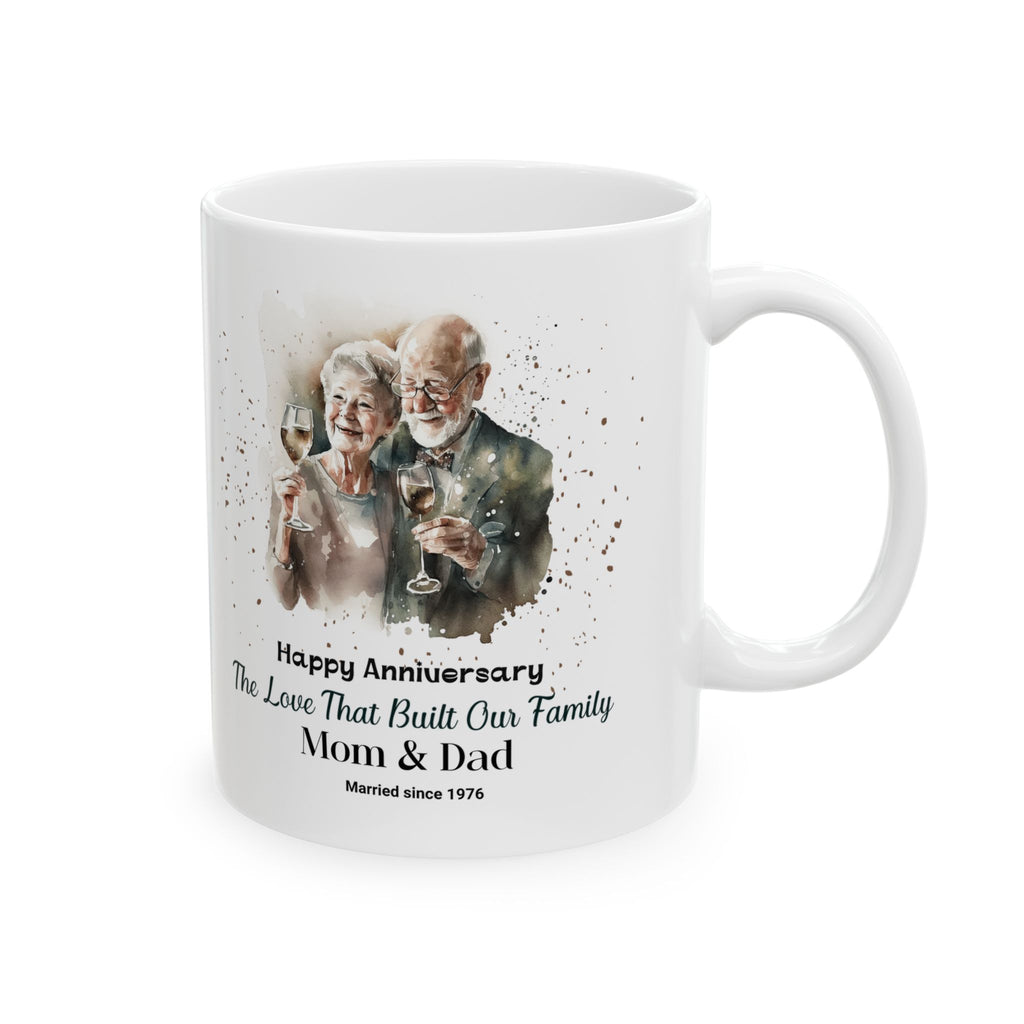 Personalized Anniversary Mug for Parents – Custom Mom & Dad Wedding Gift