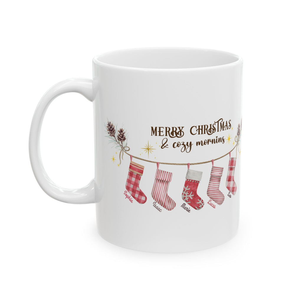 Personalized Christmas Family Mug | Custom Name Holiday Coffee Cup