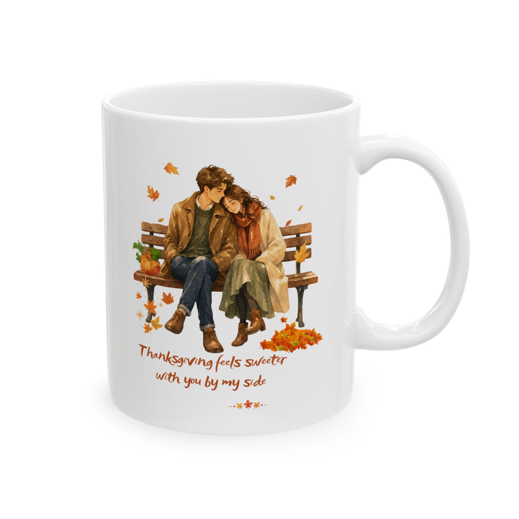 thanksgiving Couple Coffee Mug – Thanksgiving Feels Sweeter With You, Fall Love Mug,hanksgiving Couple Mug | Fall Love Coffee Mug