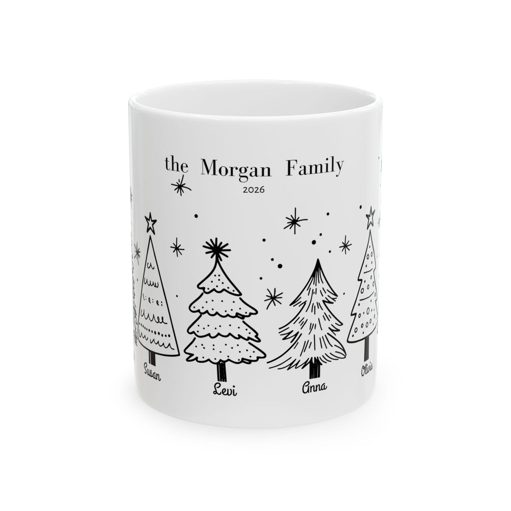 Celebrate Christmas Together with a One-of-a-Kind Family Tree Mug, Personalized Family Christmas Mug with Names | Custom Holiday Gift