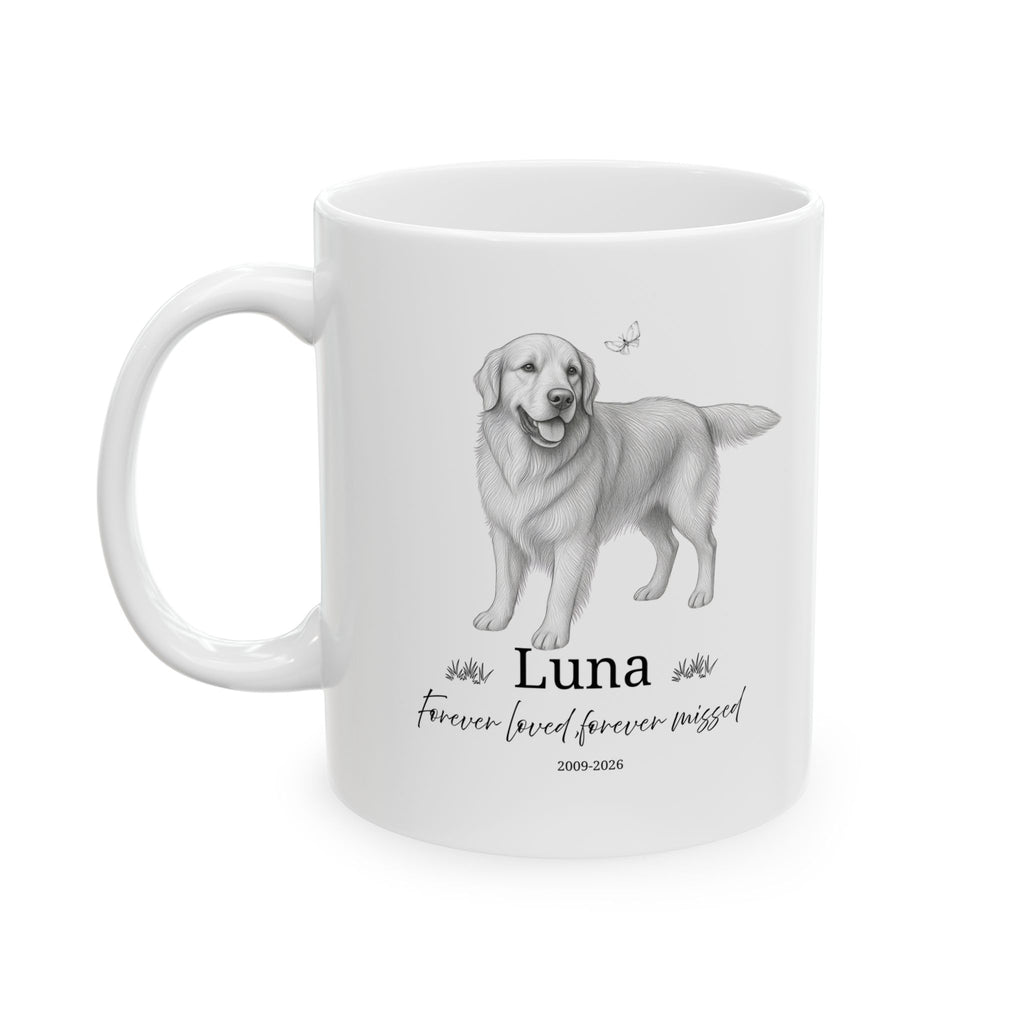 Custom Pet Memorial Mug, Personalized Dog Loss Gift, Pet Remembrance Mug, Custom Dog Portrait Mug, Forever Loved Never Forgotten, Sympathy Gift for Dog Lover