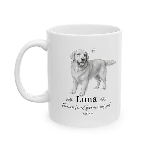 Custom Pet Memorial Mug, Personalized Dog Loss Gift, Pet Remembrance Mug, Custom Dog Portrait Mug, Forever Loved Never Forgotten, Sympathy Gift for Dog Lover