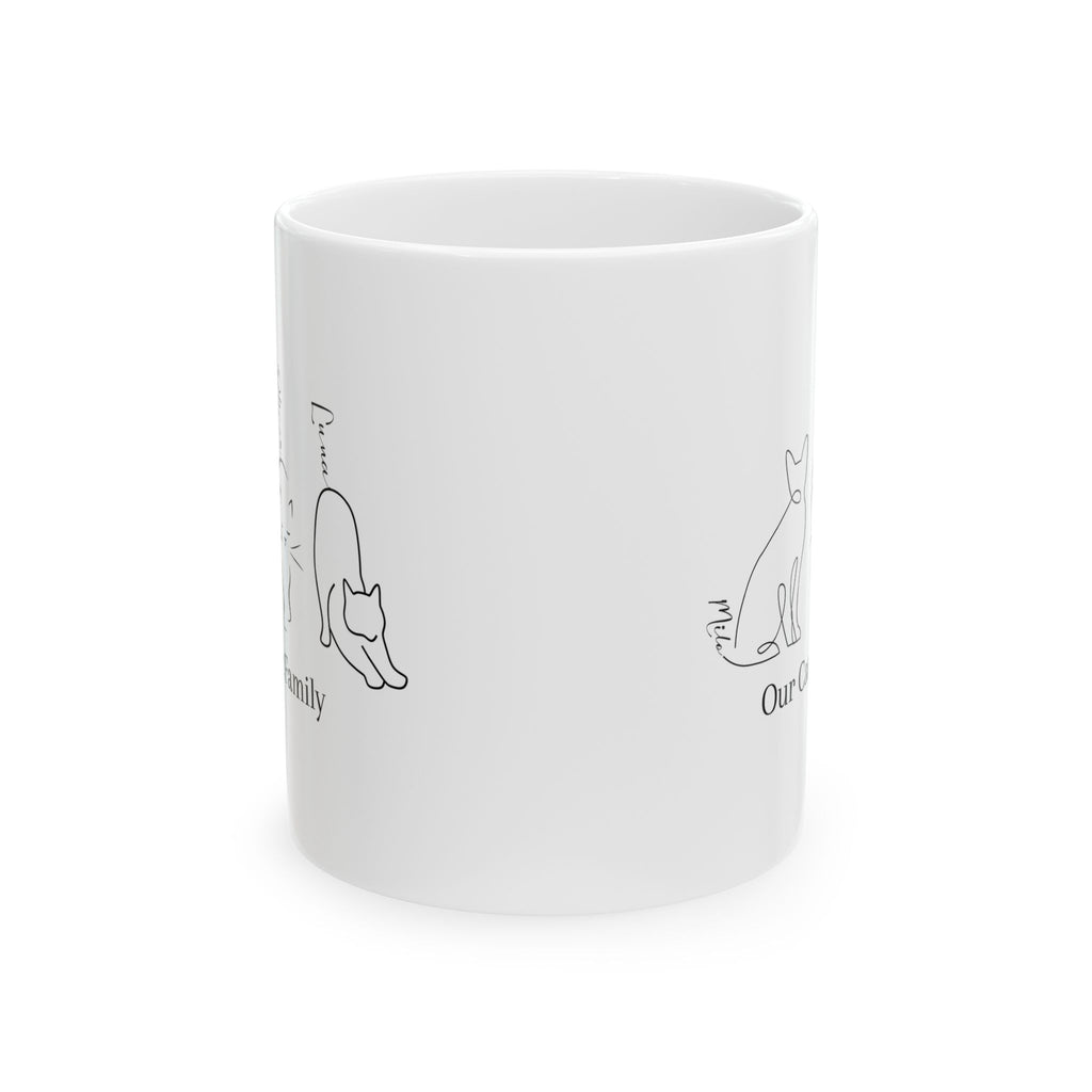 Personalized Cat Family Mug – Custom 3 Cat Names | Minimalist Line Art Cat Mug | Cat Lover Gift | Our Cat Family Mug