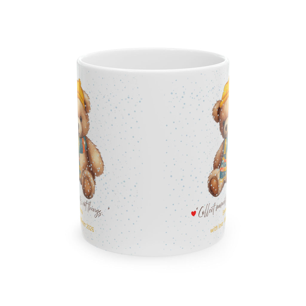 Personalized Teddy Bear Winter Mug – Cute Bear with Hat & Scarf, Custom Names & Year, Valentine’s & Anniversary Gift