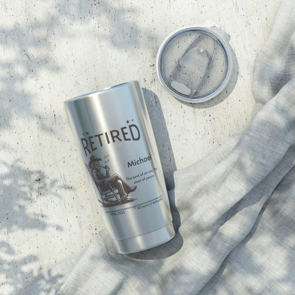 Personalized Retirement Tumbler – Rocking Chair Design