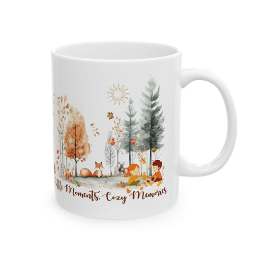 Fall Mug, Autumn Leaves & Cozy Memories | Cute Woodland Coffee Cup