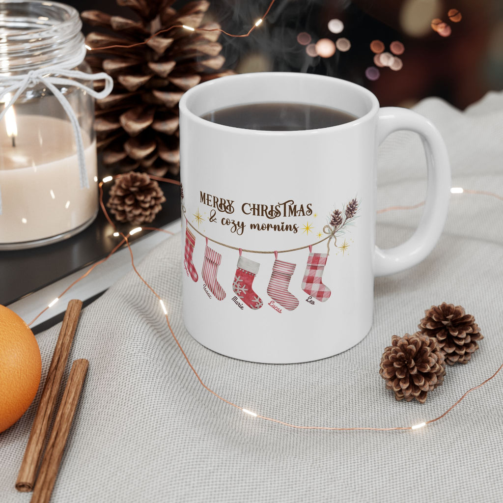 Personalized Christmas Family Mug | Custom Name Holiday Coffee Cup