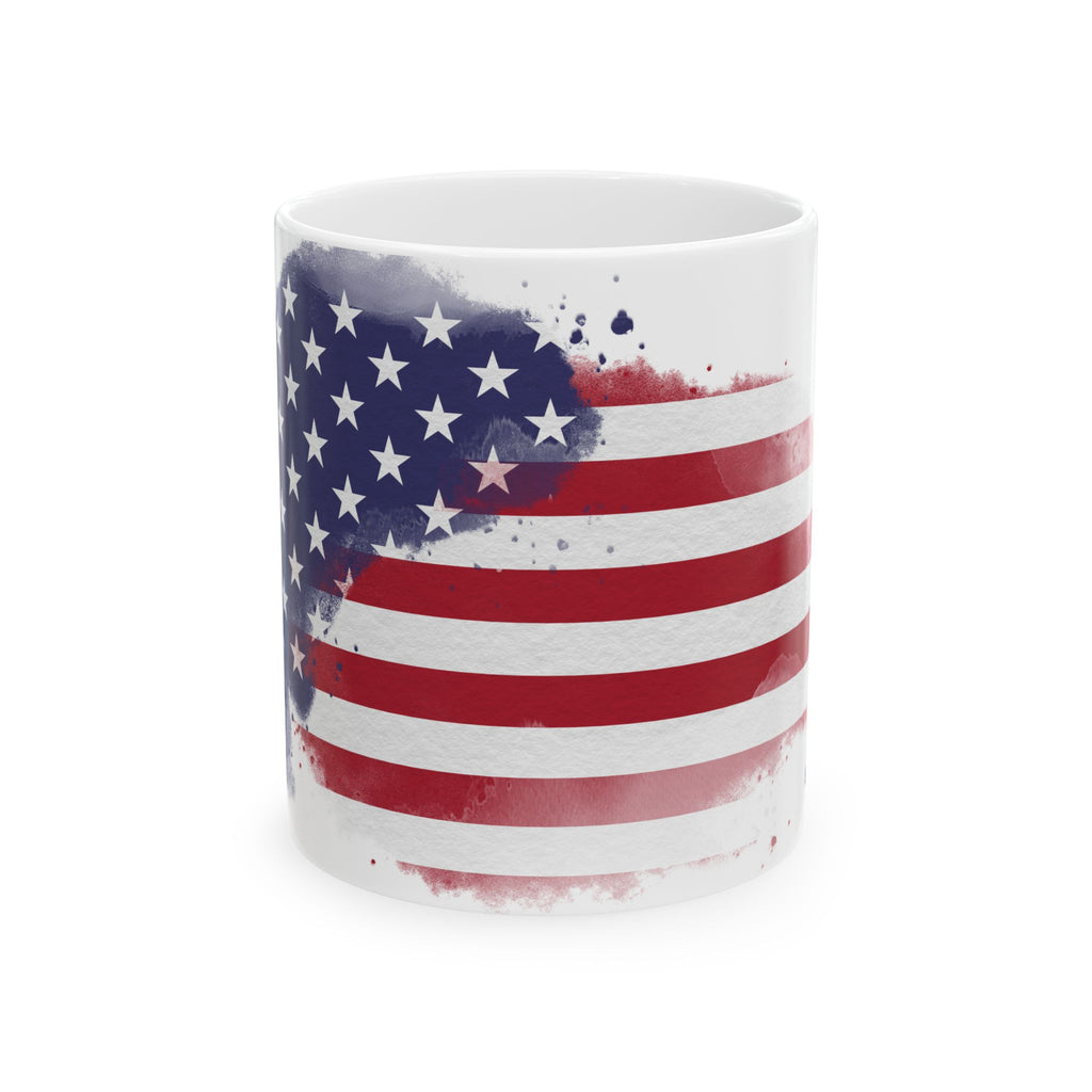 Cute Watercolor American Flag Mug – Patriotic Coffee Cup, Simple USA Design Gift
